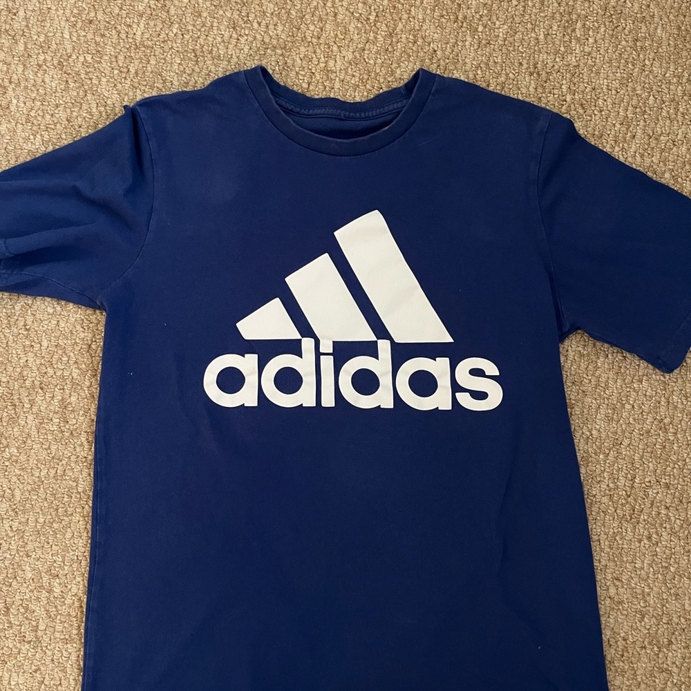 Adidas Logo Tee White Graphic T-Shirt Size M Athletic Casual Shirt